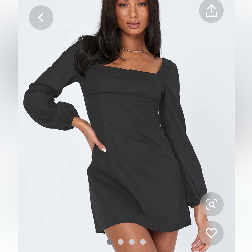 Princess Polly Hastings long sleeve mini dress in black